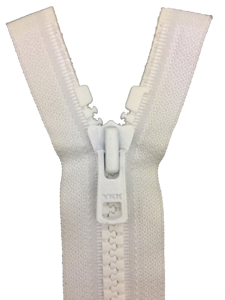 VSO86-18-501 - YKK VISLON OPEN END ZIP 18 inch 46 cm 501 WHITE