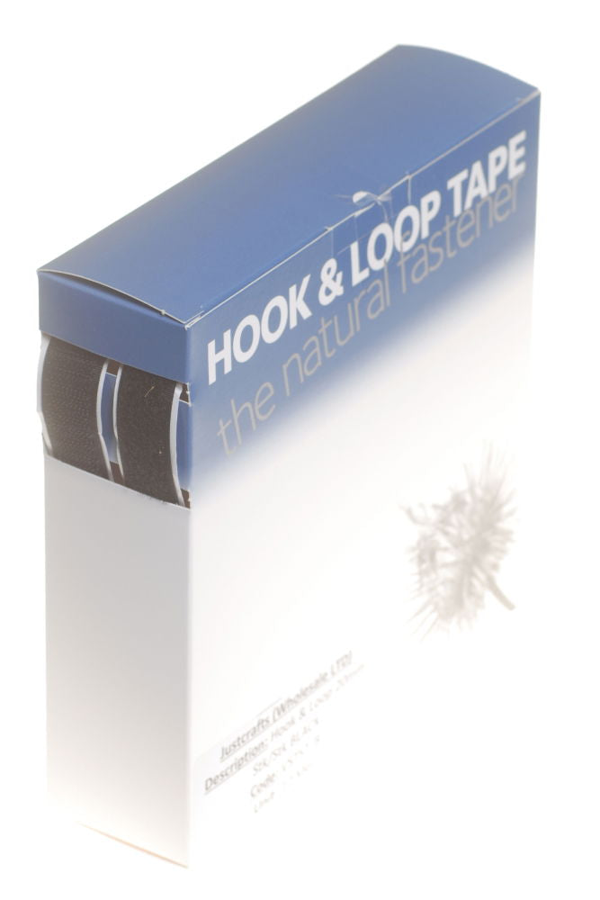 VSTST-B - HOOK & LOOP 20mm STK/STK BLACK (10m BOXED)
