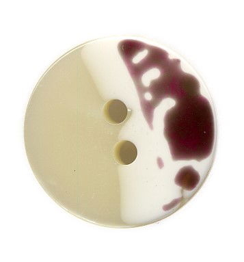 VW012 - VW BUTTON 2 HOLE TWO TONE CREAM WINE MOTTLE 18MM