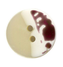 VW012 - VW BUTTON 2 HOLE TWO TONE CREAM WINE MOTTLE 18MM