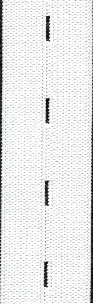 WO4-25W - BUTTON HOLE ELASTIC 25mm COL WHITE