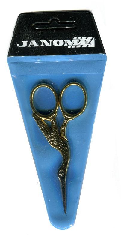 XCP29G - EMBROIDERY SCISSOR STORK GILT FP 3.5 inch