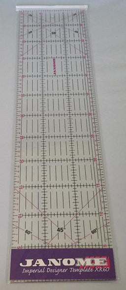 XR60 - JANOME ACRYLIC RULER 60X15cm (METRIC)