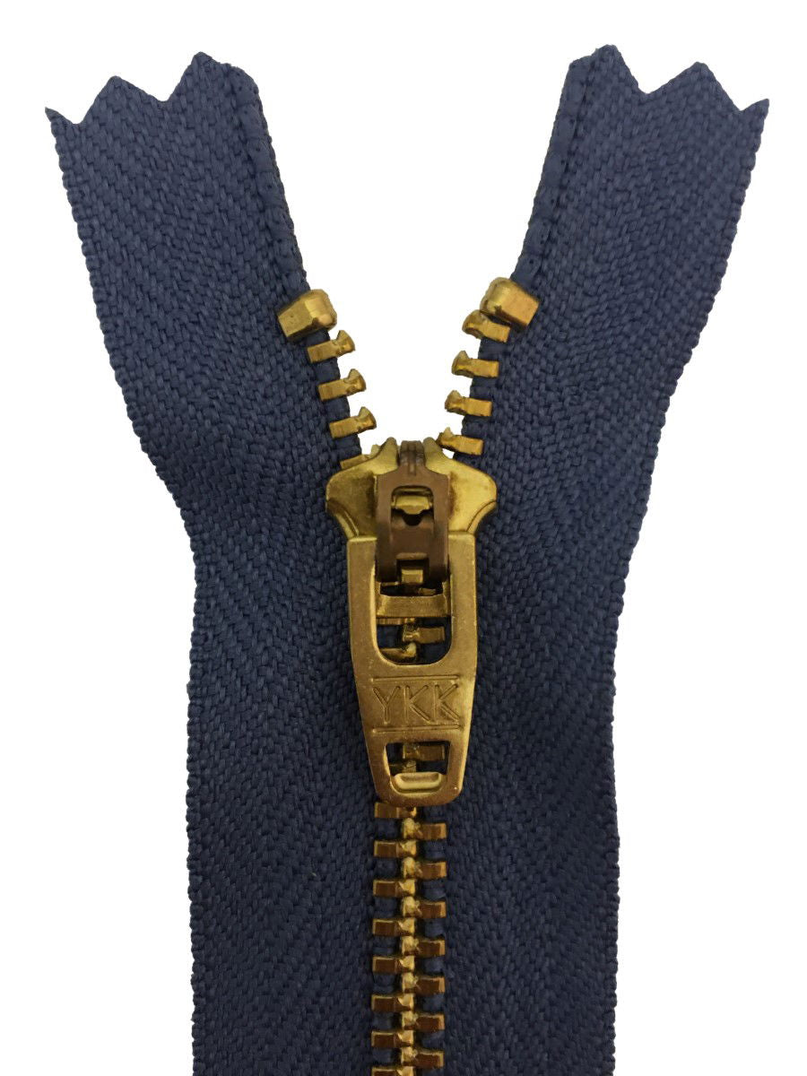 YGC459-5-145 - YKK BRASS JEANS SEMI-LOCK ZIP 5 inch 13 cm 145 AIRFORCE
