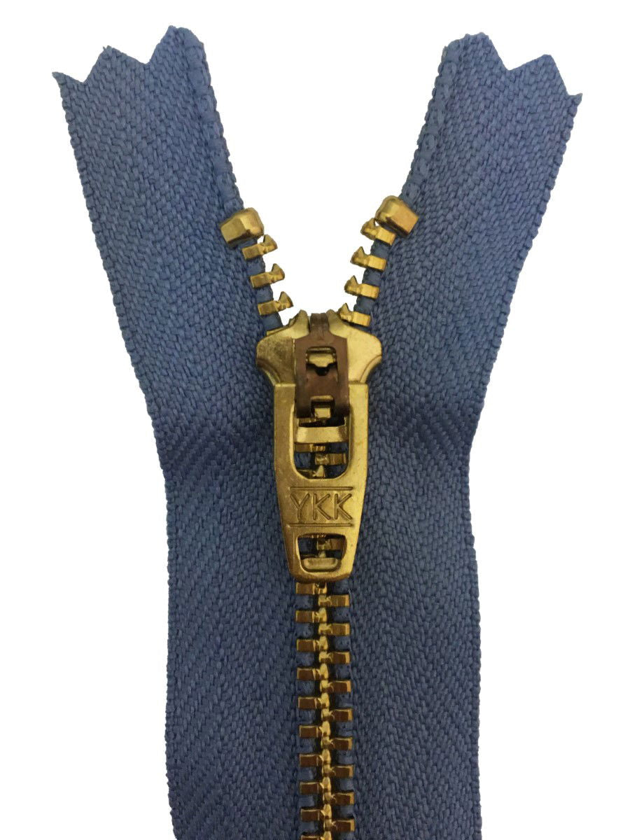 YGC459-5-231 - YKK BRASS JEANS SEMI-LOCK ZIP 5 inch 13 cm 231 LT BLUE