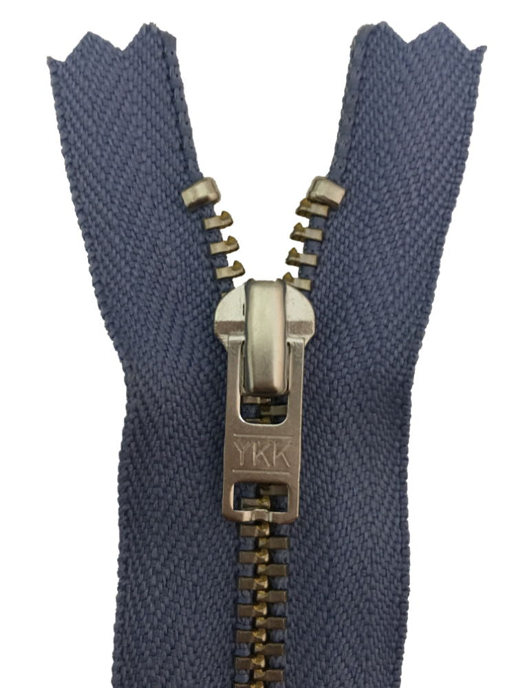 YGNC456-6-231 - YKK METAL TROUSER ZIP 6 inch 15 cm 231 LT ANQ BLUE