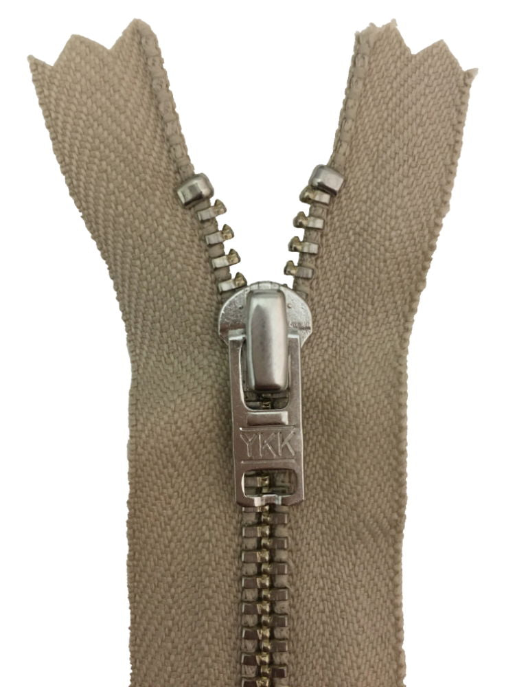 YGNC456-8-572 - YKK METAL TROUSER ZIP 8 inch 20 cm 572 BEIGE