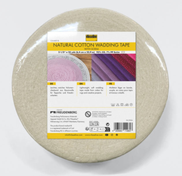 V53646025  WADDING TAPE NATURAL COTTON 11 135G/M2 6.4CMX22.9M